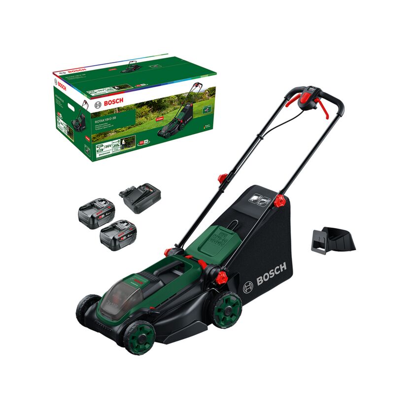 Akku-Rasenmäher 'ROTAK 18V 2-38 Kit' mit Akku und Ladegerät bis 500 m²