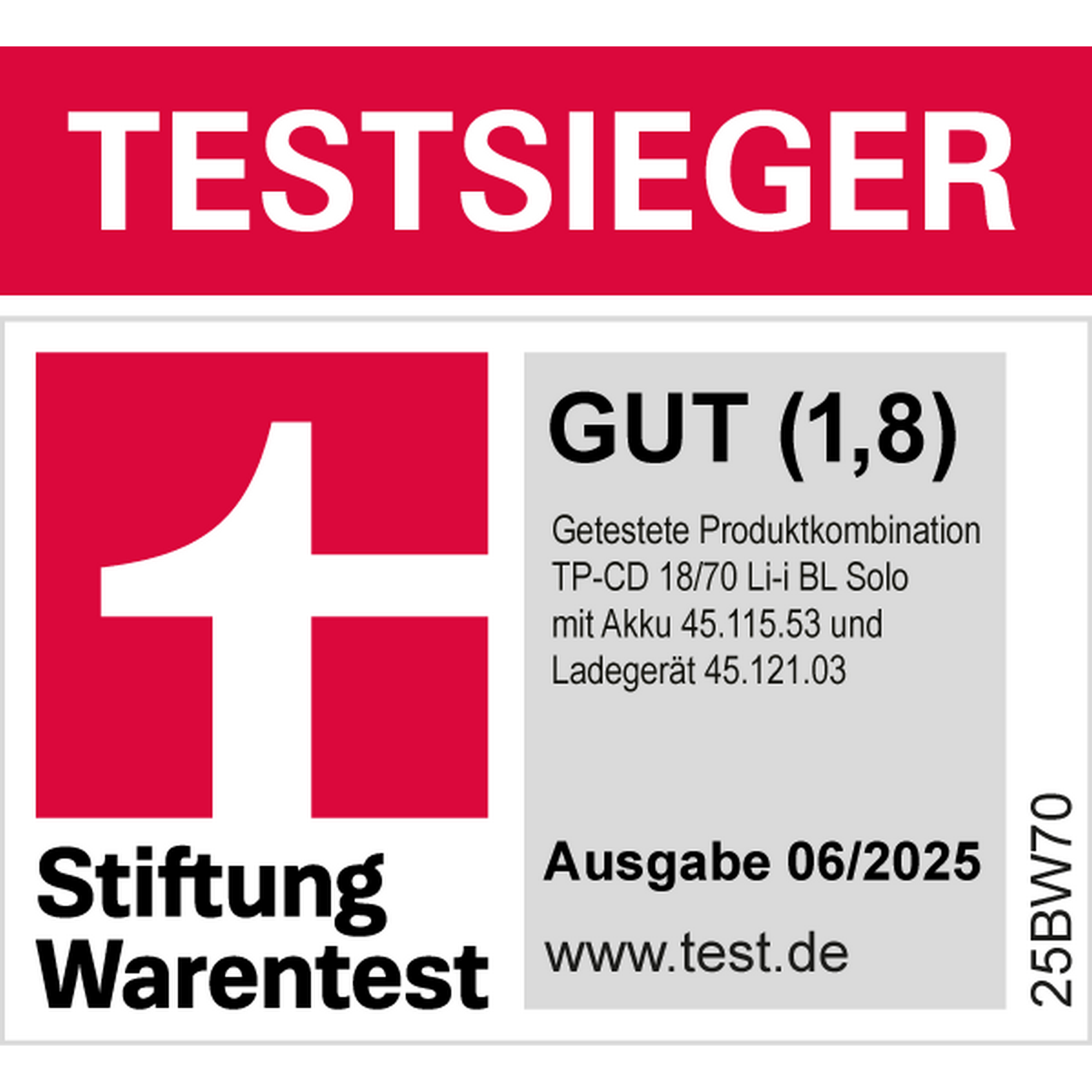 Akku-Schlagbohrschrauber 'TP-CD 18/70 Li-i BL Professional'-Kit 18 V mit 2 Akkus und Ladegerät