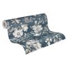 Vliestapete 'CosmoLiving by Cosmopolitan' Blüten dunkelblau 10,05 x 0,53 m