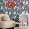 Vliestapete 'CosmoLiving by Cosmopolitan' Blüten dunkelblau 10,05 x 0,53 m