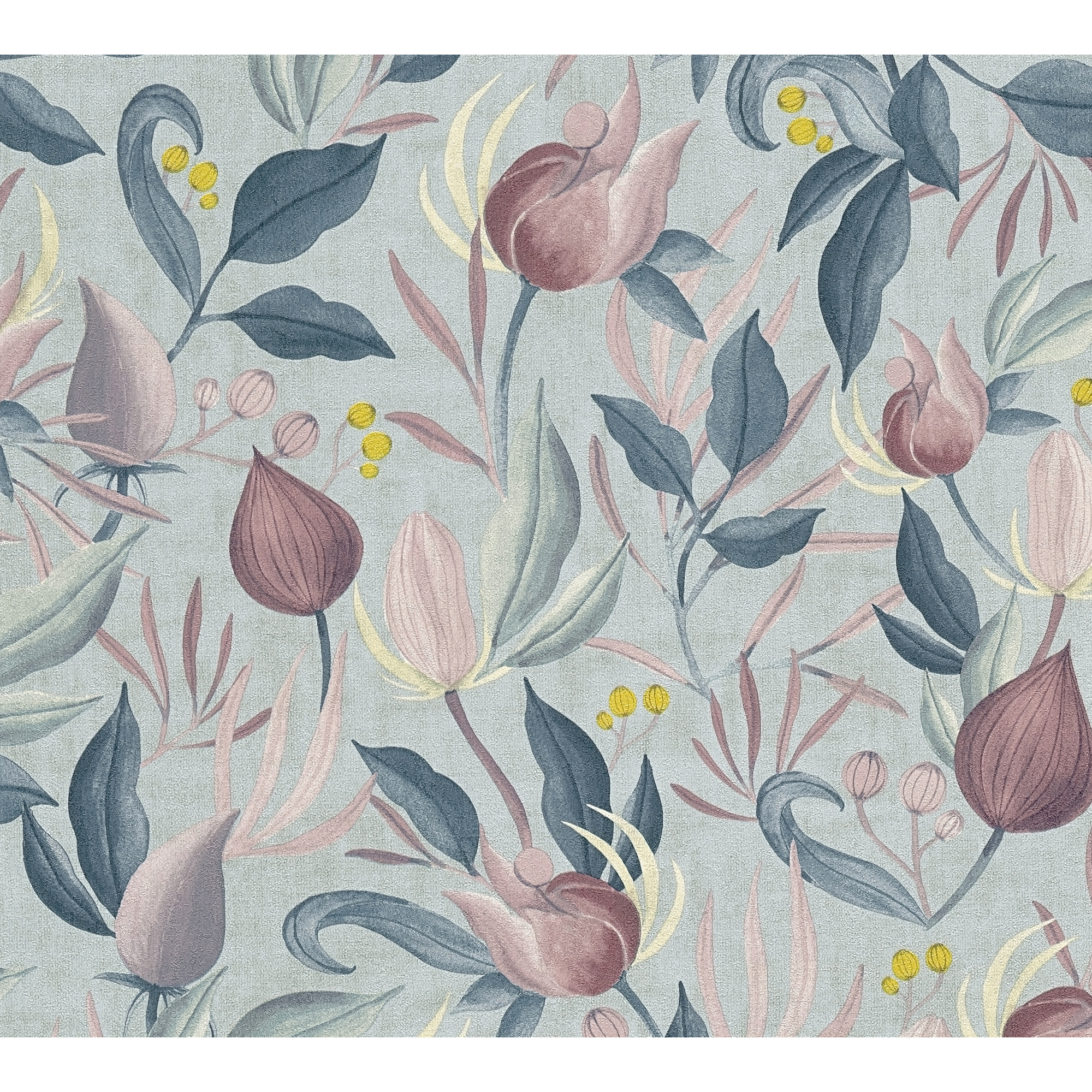 Vliestapete 'CosmoLiving by Cosmopolitan' Knospen hellblau 10,05 x 0,53 m