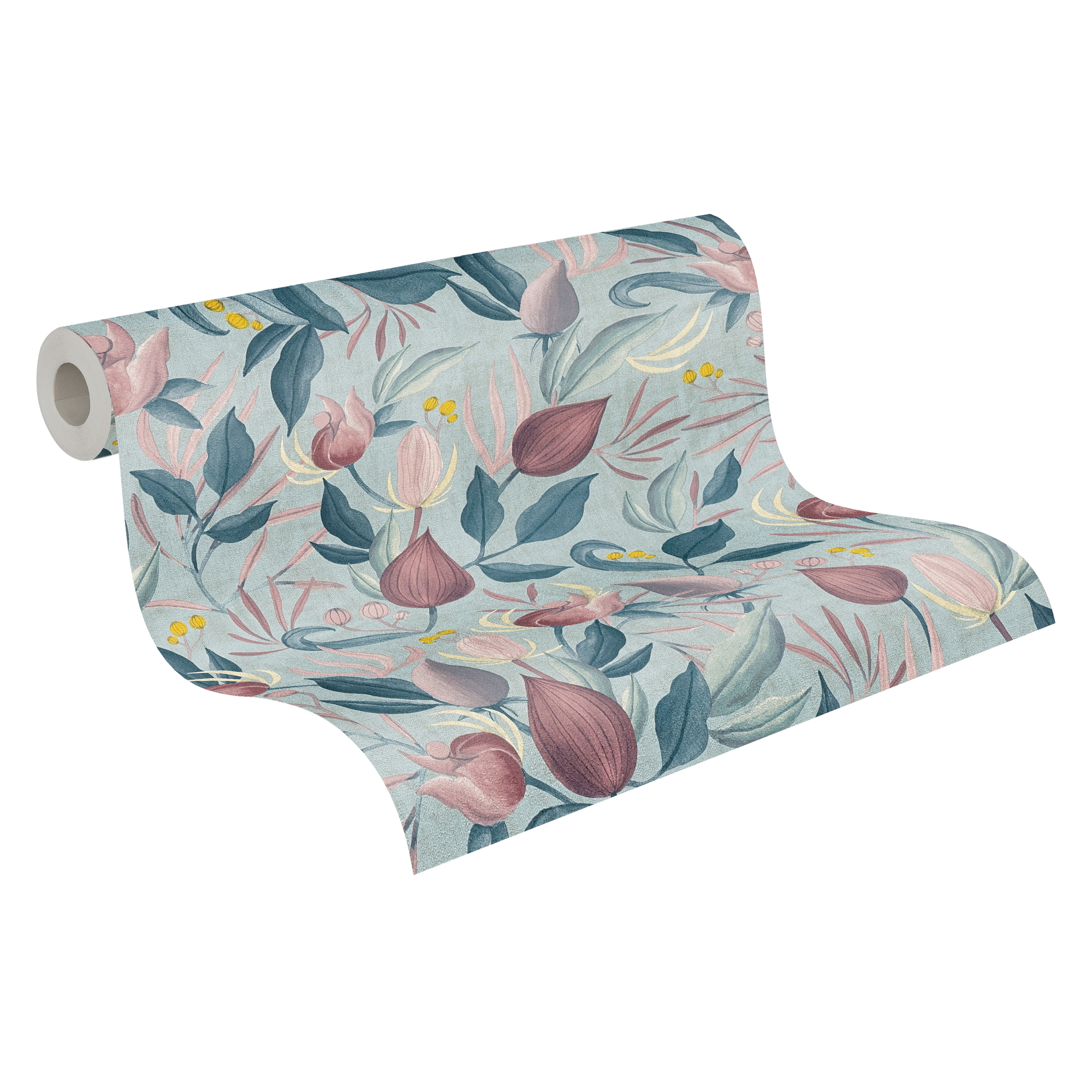Vliestapete 'CosmoLiving by Cosmopolitan' Knospen hellblau 10,05 x 0,53 m
