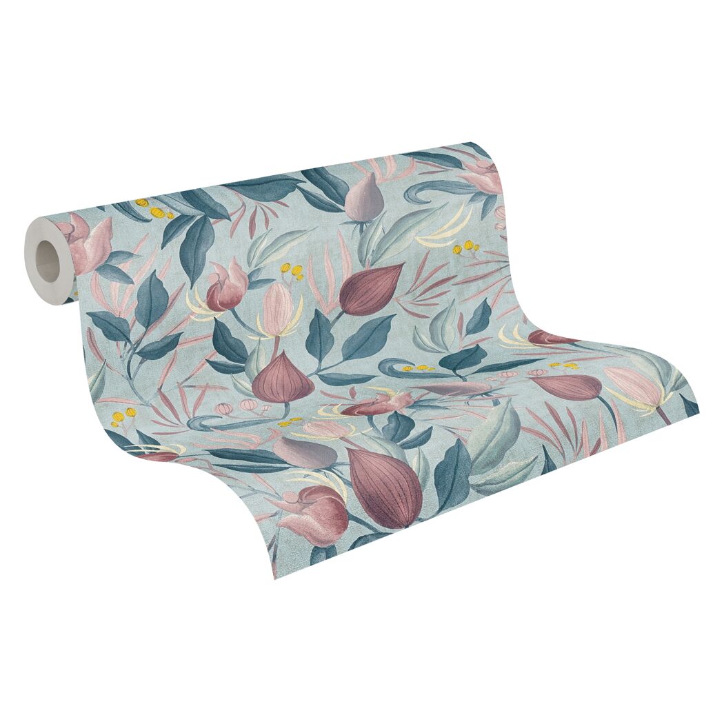 Vliestapete 'CosmoLiving by Cosmopolitan' Knospen hellblau 10,05 x 0,53 m