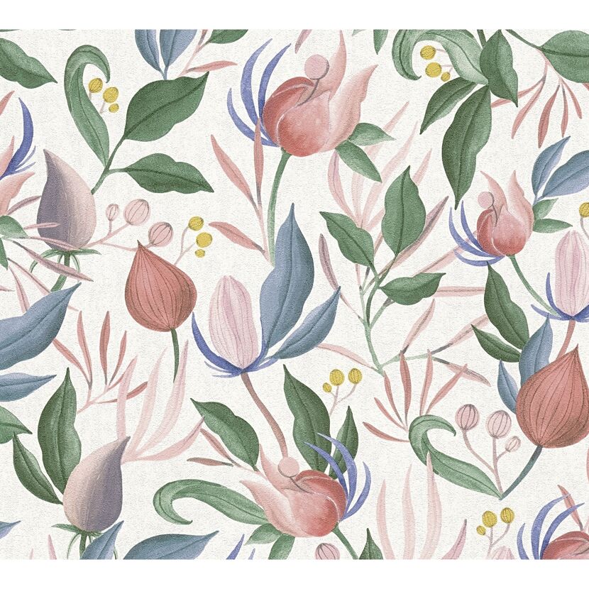 Vliestapete 'CosmoLiving by Cosmopolitan' Knospen rosa 10,05 x 0,53 m