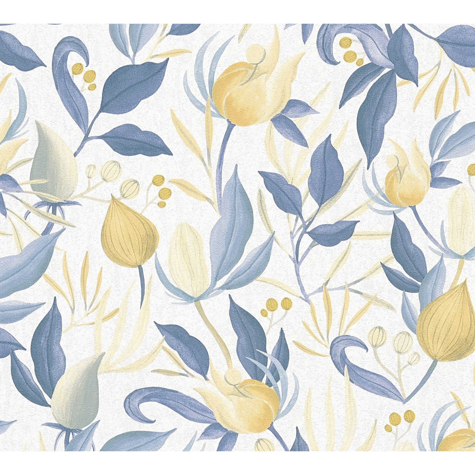 Vliestapete 'CosmoLiving by Cosmopolitan' Knospen weiß 10,05 x 0,53 m