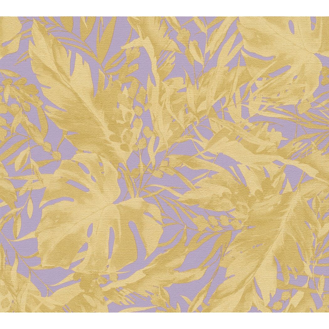 Vliestapete 'CosmoLiving by Cosmopolitan' Dschungelblätter violett 10,05 x 0,53 m