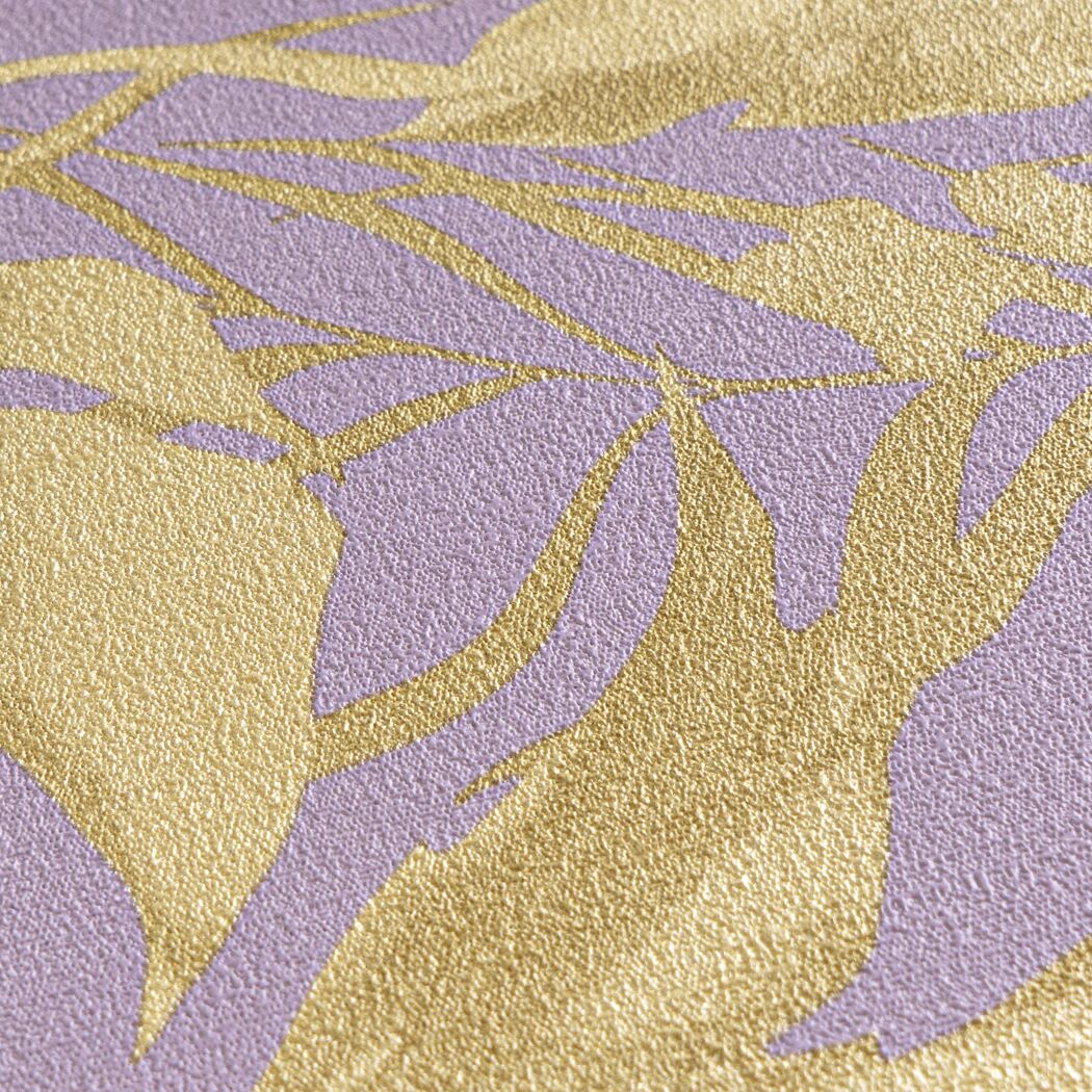 Vliestapete 'CosmoLiving by Cosmopolitan' Dschungelblätter violett 10,05 x 0,53 m