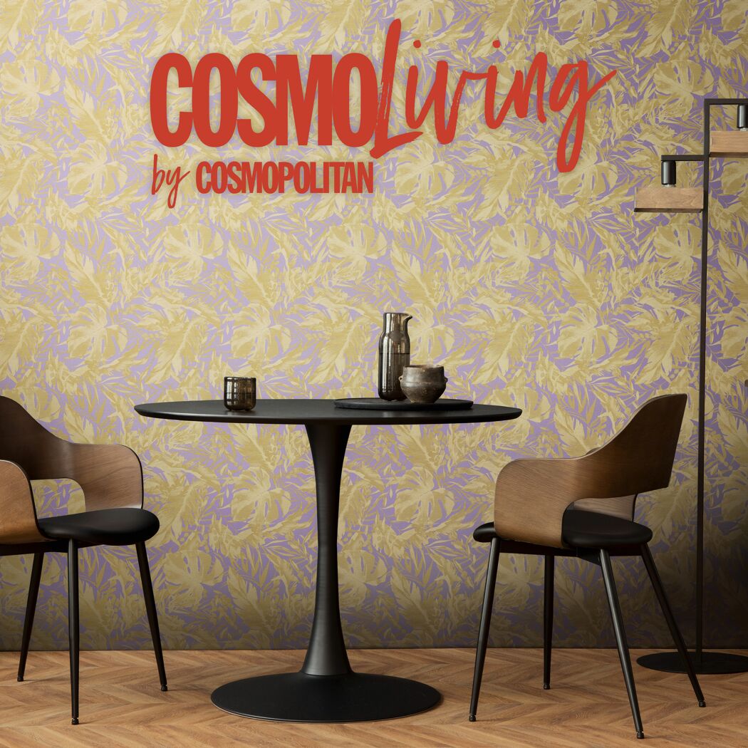 Vliestapete 'CosmoLiving by Cosmopolitan' Dschungelblätter violett 10,05 x 0,53 m