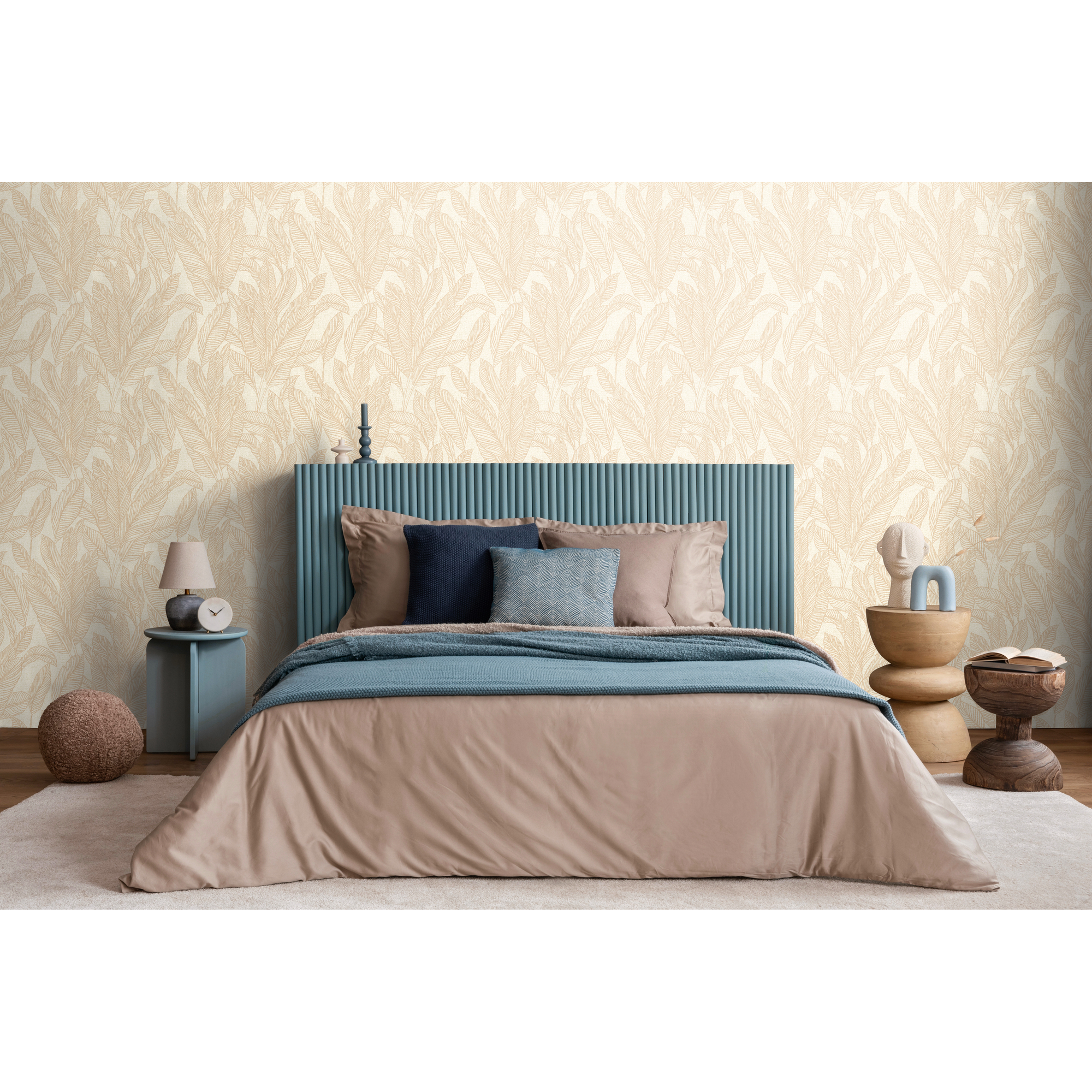 Vliestapete 'CosmoLiving by Cosmopolitan' Blätter beige 10,05 x 0,53 m