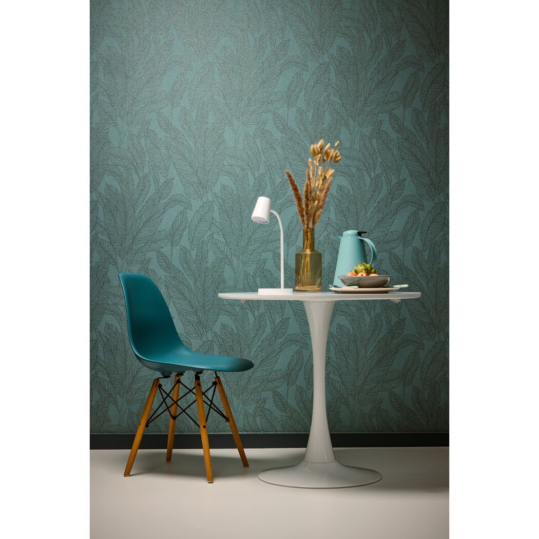 Vliestapete 'CosmoLiving by Cosmopolitan' Blätter petrol 10,05 x 0,53 m