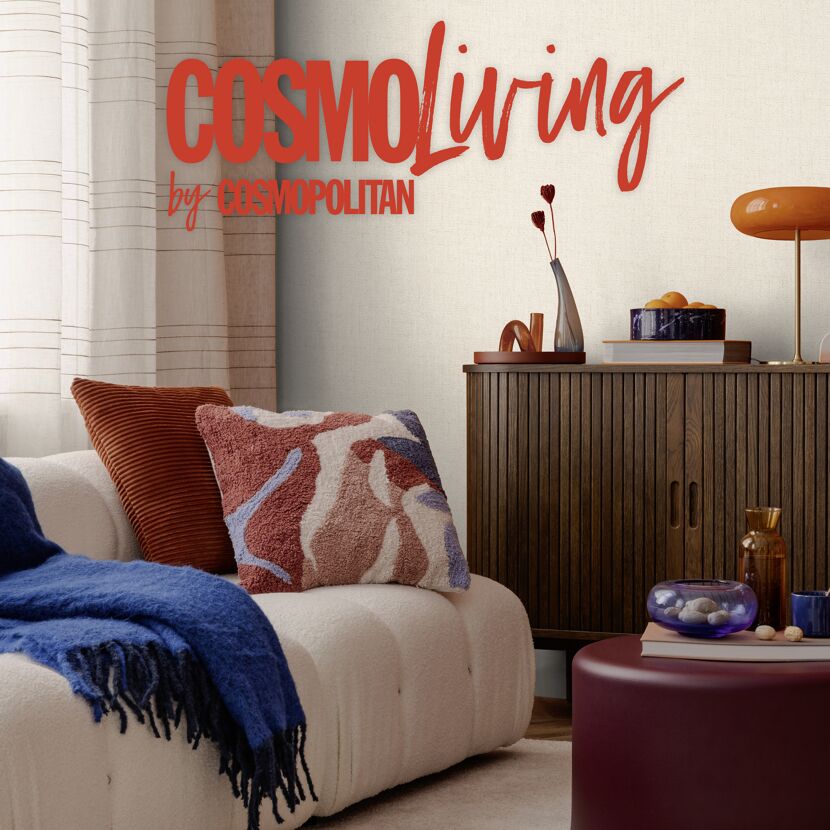 Vliestapete 'CosmoLiving by Cosmopolitan' Punkte Uni creme 10,05 x 0,53 m