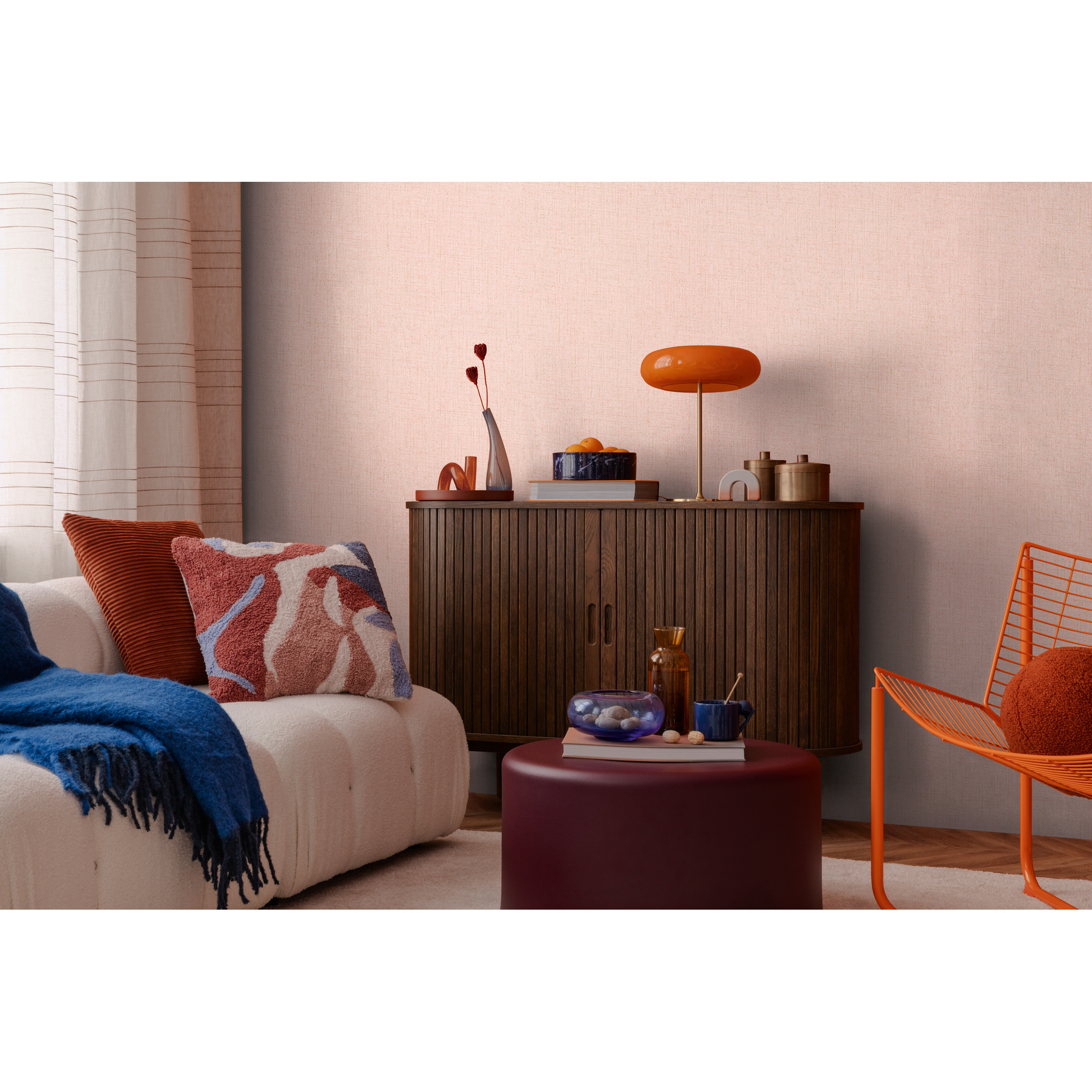 Vliestapete 'CosmoLiving by Cosmopolitan' Punkte Uni rosa 10,05 x 0,53 m