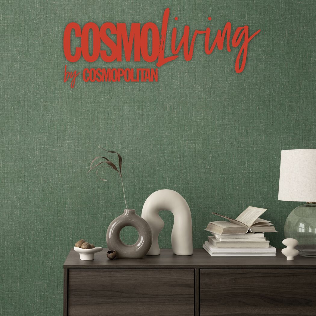 Vliestapete 'CosmoLiving by Cosmopolitan' Punkte Uni dunkelgrün 10,05 x 0,53 m