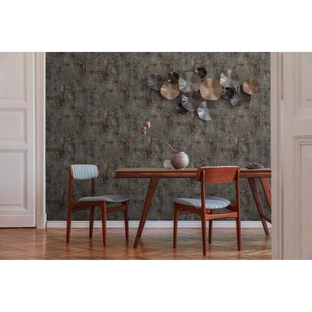 Vliestapete 'CosmoLiving by Cosmopolitan' Beton schwarz 10,05 x 0,53 m