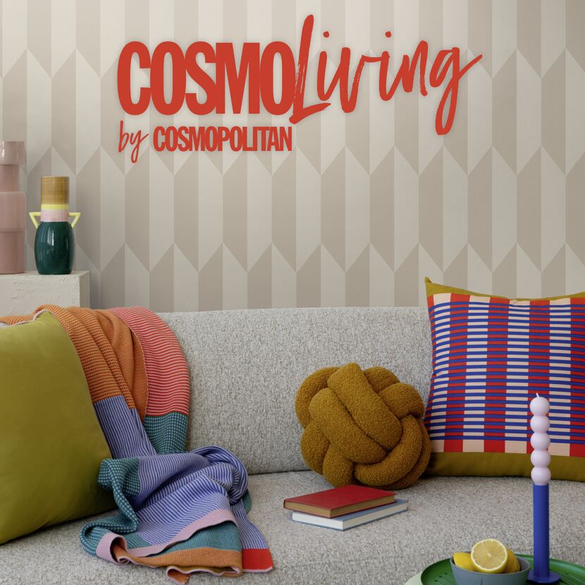 Vliestapete 'CosmoLiving by Cosmopolitan' Grafik Raute beige 10,05 x 0,53 m
