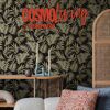 Vliestapete 'CosmoLiving by Cosmopolitan' Palmenblätter schwarz/gold 10,05 x 0,53 m
