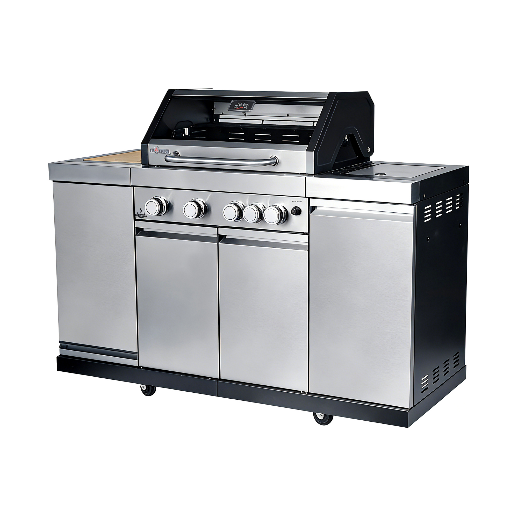 Gasgrill 'Augusta' silbern 4+1 Brenner 17 kW 150,5 x 116,5 x 58 cm