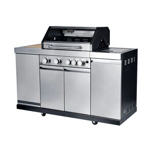 Gasgrill 'Augusta' silbern 4+1 Brenner 17 kW 150,5 x 116,5 x 58 cm