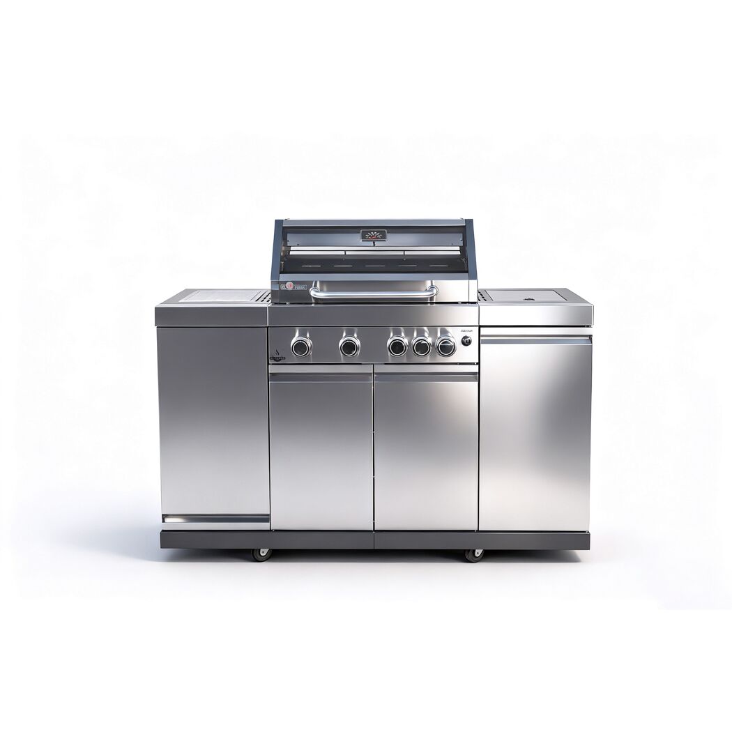 Gasgrill 'Augusta' silbern 4+1 Brenner 17 kW 150,5 x 116,5 x 58 cm