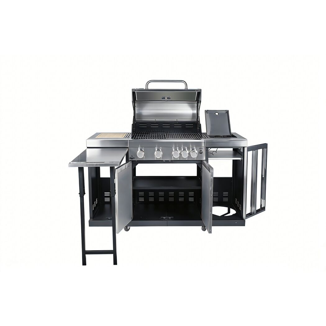 Gasgrill 'Augusta' silbern 4+1 Brenner 17 kW 150,5 x 116,5 x 58 cm