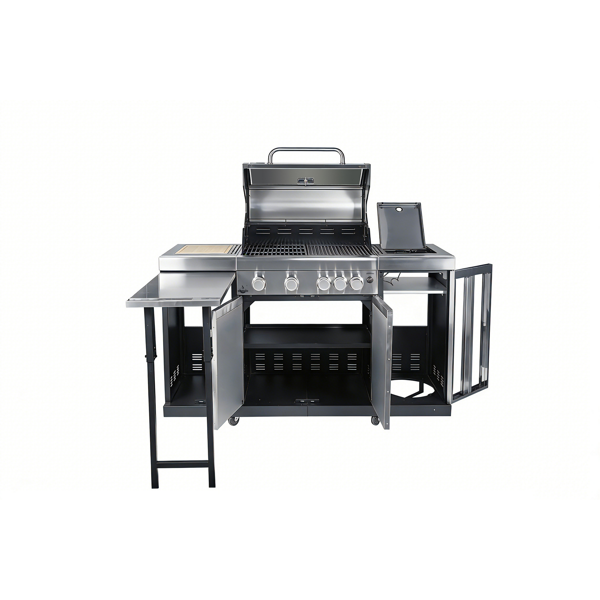 Gasgrill 'Augusta' silbern 4+1 Brenner 17 kW 150,5 x 116,5 x 58 cm