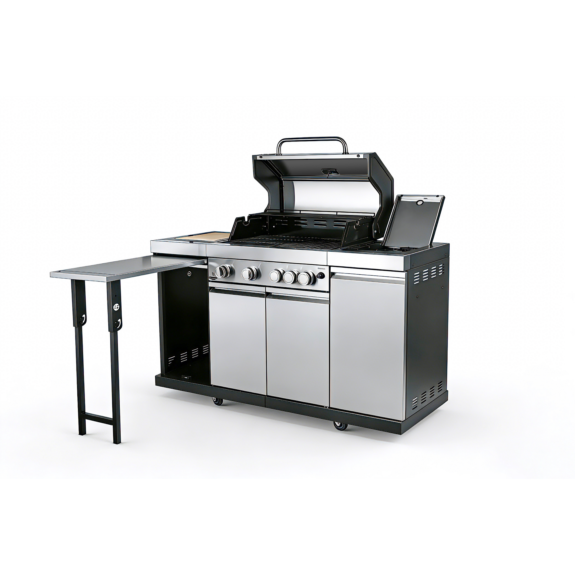 Gasgrill 'Augusta' silbern 4+1 Brenner 17 kW 150,5 x 116,5 x 58 cm