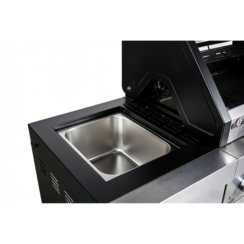 Gasgrill 'Augusta' silbern 4+1 Brenner 17 kW 150,5 x 116,5 x 58 cm
