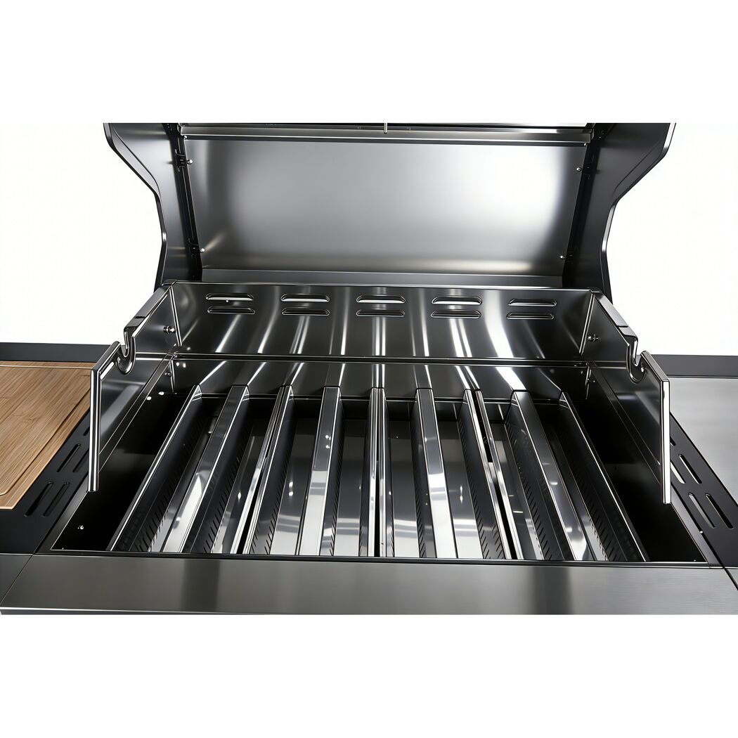Gasgrill 'Augusta' silbern 4+1 Brenner 17 kW 150,5 x 116,5 x 58 cm