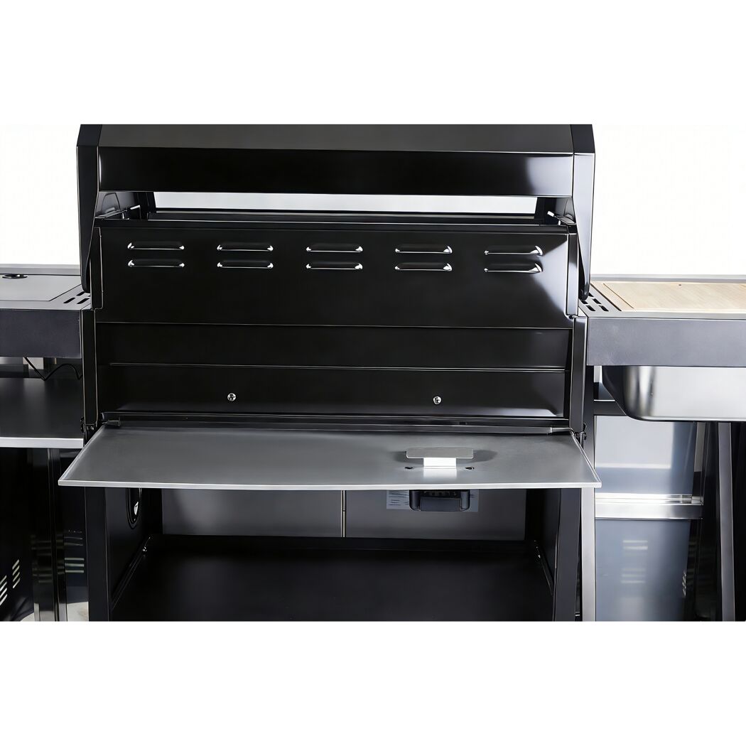 Gasgrill 'Augusta' silbern 4+1 Brenner 17 kW 150,5 x 116,5 x 58 cm
