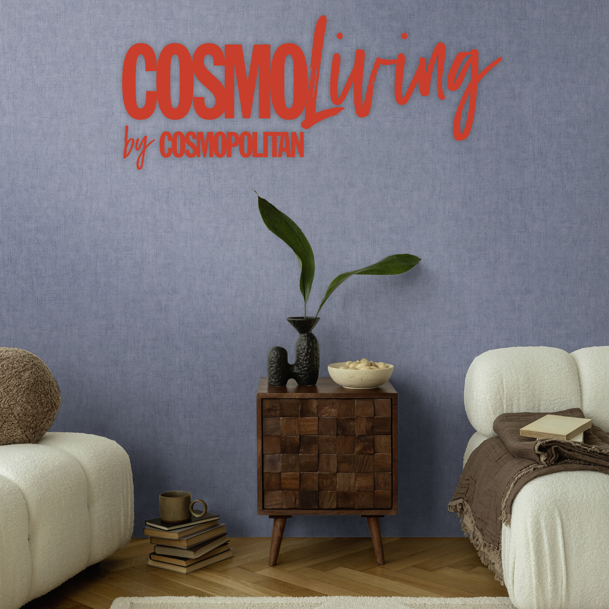 Vliestapete 'CosmoLiving by Cosmopolitan' Uni dunkelblau 10,05 x 0,53 m