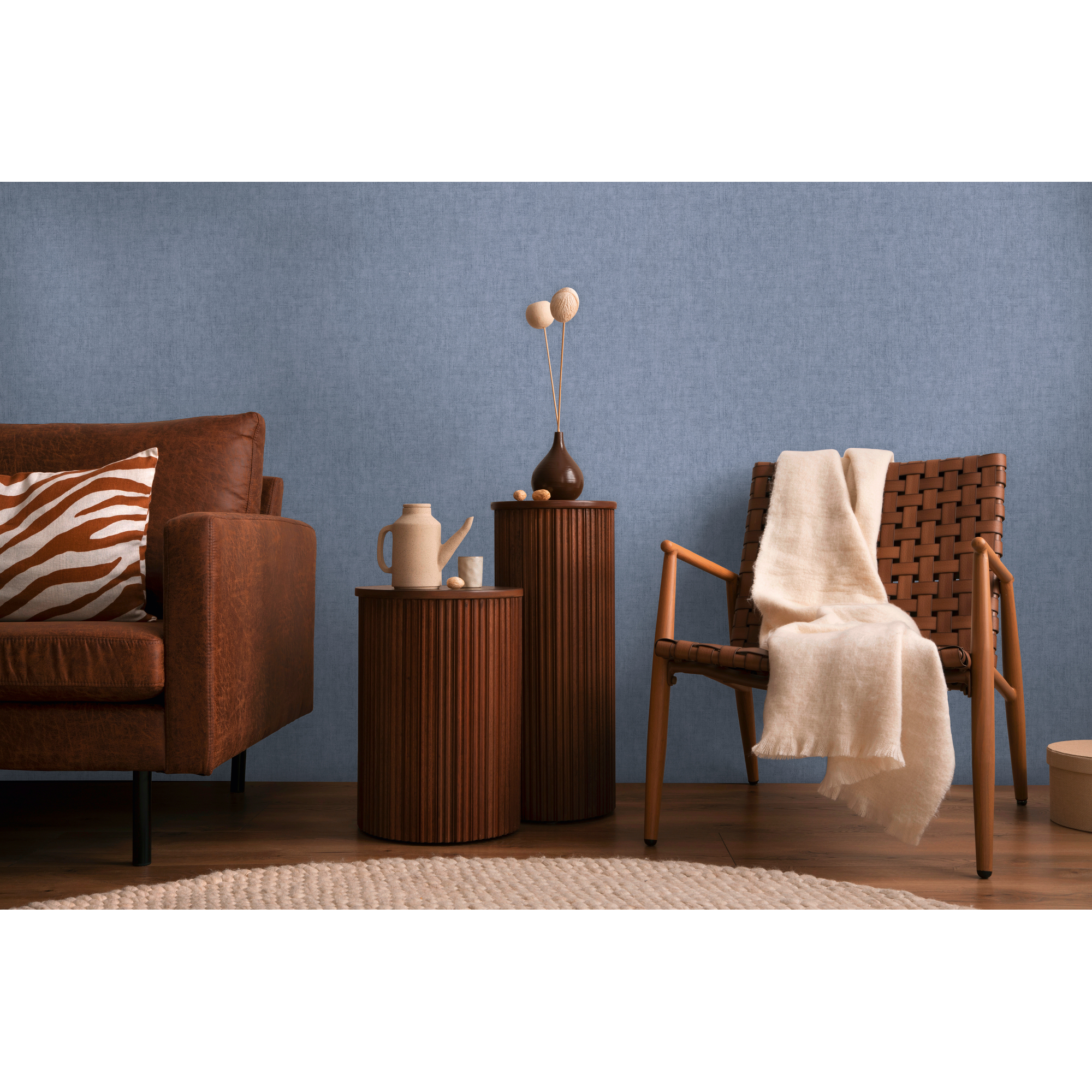 Vliestapete 'CosmoLiving by Cosmopolitan' Uni dunkelblau 10,05 x 0,53 m