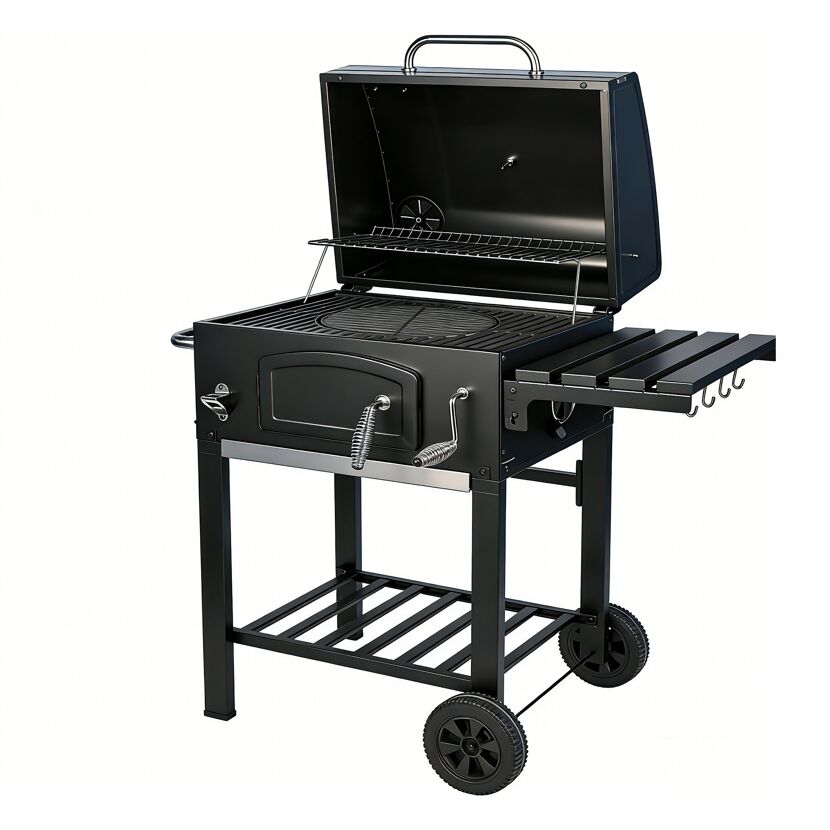 Holzkohlegrill 'Ontario II' schwarz 100 x 105 x 47 cm