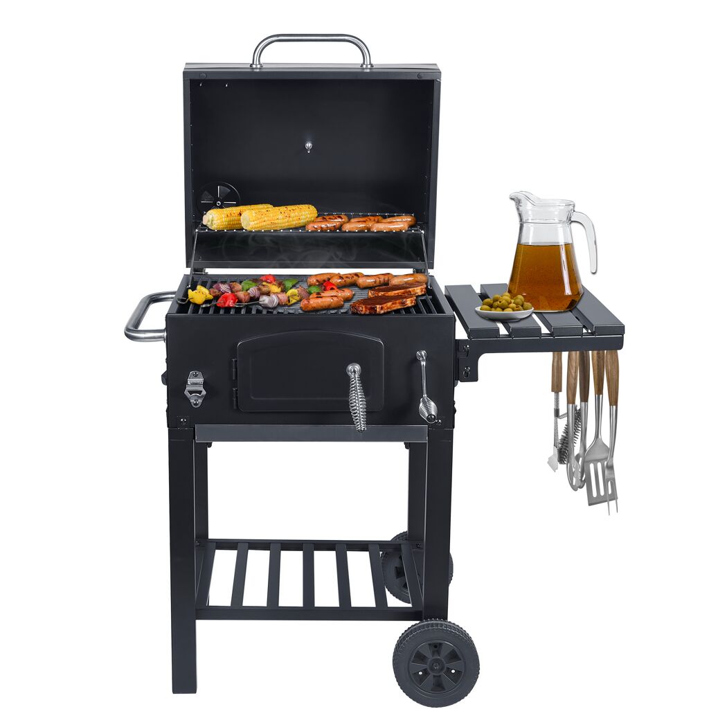 Holzkohlegrill 'Ontario II' schwarz 100 x 105 x 47 cm