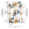 Vliestapete 'CosmoLiving by Cosmopolitan' Tropelia Dschungelblätter braun/blau 3-teilig 1,59 x 2,8 m