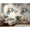Vliestapete 'CosmoLiving by Cosmopolitan' Tropelia Dschungelblätter braun/blau 3-teilig 1,59 x 2,8 m