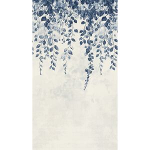 Vliestapete 'CosmoLiving by Cosmopolitan' Hanging Garden Blätter blau/weiß 3-teilig 1,59 x 2,8 m