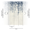 Vliestapete 'CosmoLiving by Cosmopolitan' Hanging Garden Blätter blau/weiß 3-teilig 1,59 x 2,8 m