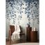Vliestapete 'CosmoLiving by Cosmopolitan' Hanging Garden Blätter blau/weiß 3-teilig 1,59 x 2,8 m
