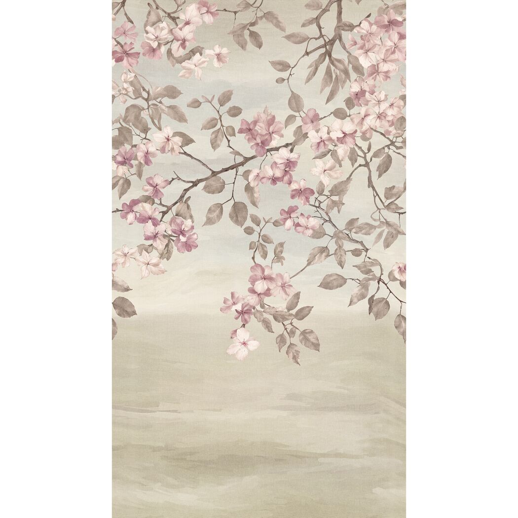 Vliestapete 'CosmoLiving by Cosmopolitan' Suspending Spring Kirschblüten rosa 3-teilig 1,59 x 2,8 m