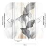 Vliestapete 'CosmoLiving by Cosmopolitan' Translucent Grace Blätter aquarell grau 3-teilig 1,59 x 2,8 m
