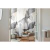 Vliestapete 'CosmoLiving by Cosmopolitan' Translucent Grace Blätter aquarell grau 3-teilig 1,59 x 2,8 m