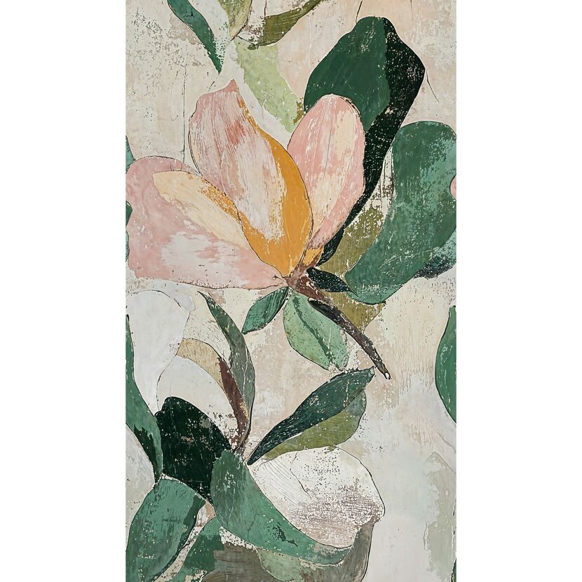 Vliestapete 'CosmoLiving by Cosmopolitan' Lush Blossom Blüte grün/rosa 3-teilig 1,59 x 2,8 m