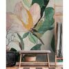 Vliestapete 'CosmoLiving by Cosmopolitan' Lush Blossom Blüte grün/rosa 3-teilig 1,59 x 2,8 m
