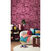Vliestapete 'CosmoLiving by Cosmopolitan' Palma Magenta Palmenblätter pink 3-teilig 1,59 x 2,8 m