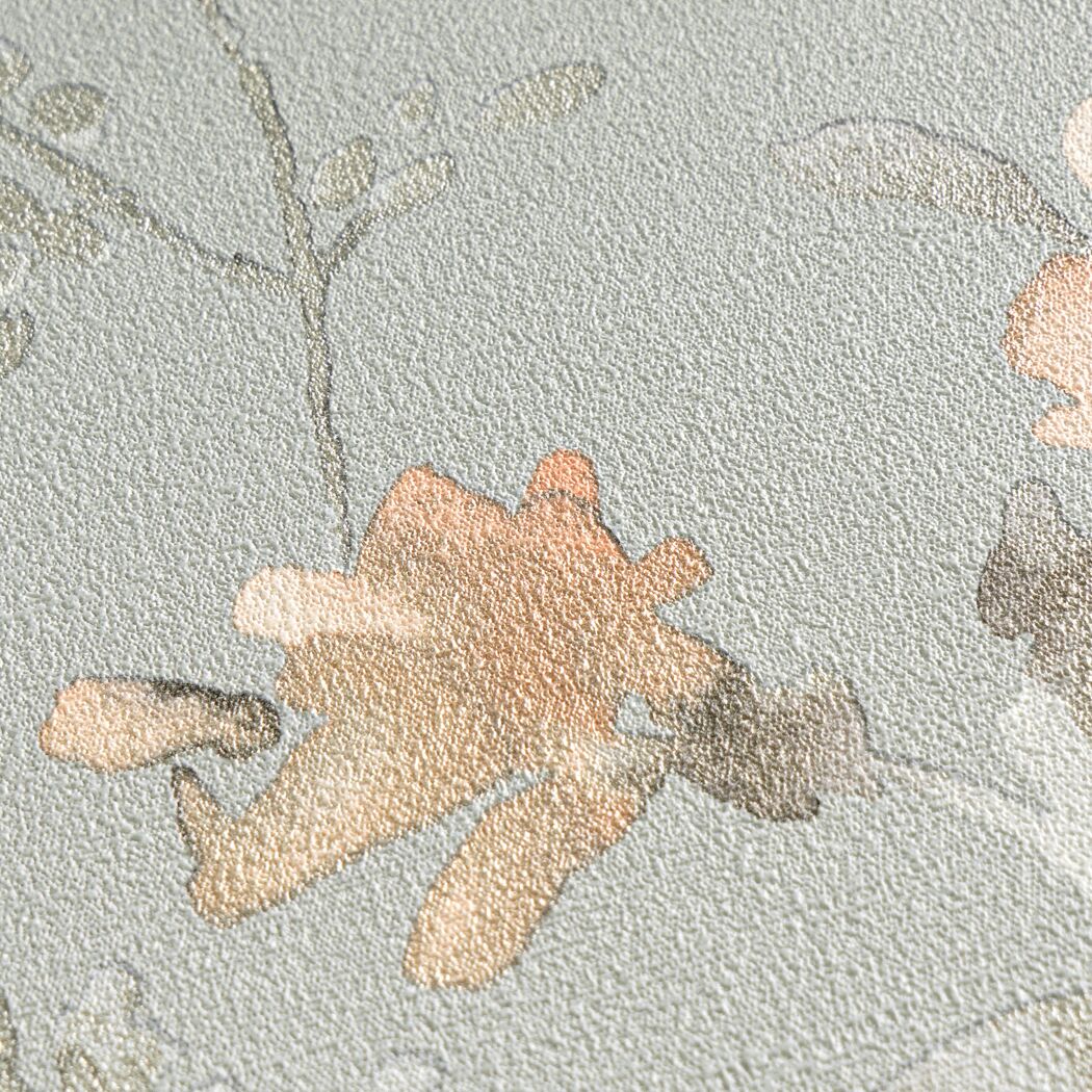 Vliestapete 'CosmoLiving by Cosmopolitan' Blüten hellblau 10,05 x 0,53 m