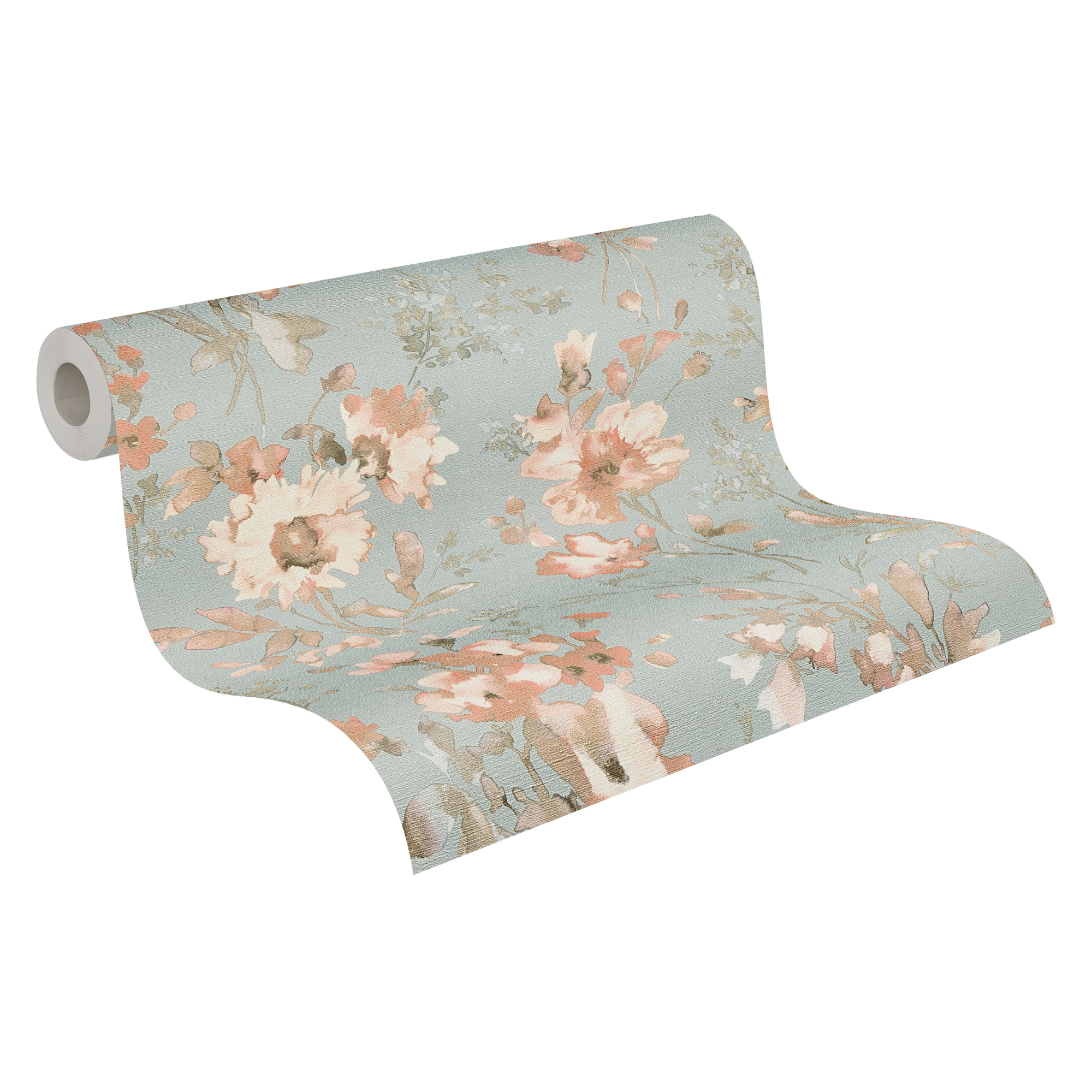 Vliestapete 'CosmoLiving by Cosmopolitan' Blüten hellblau 10,05 x 0,53 m