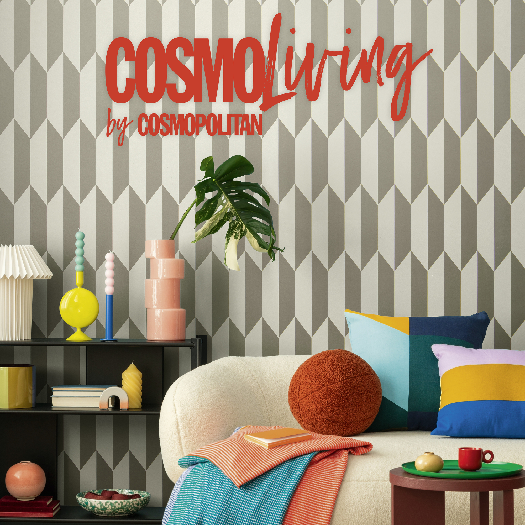 Vliestapete 'CosmoLiving by Cosmopolitan' Grafik Raute silber 10,05 x 0,53 m
