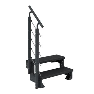 Außentreppe 'Gardentop' anthrazit 2 Stufen 80 cm mit Geländer