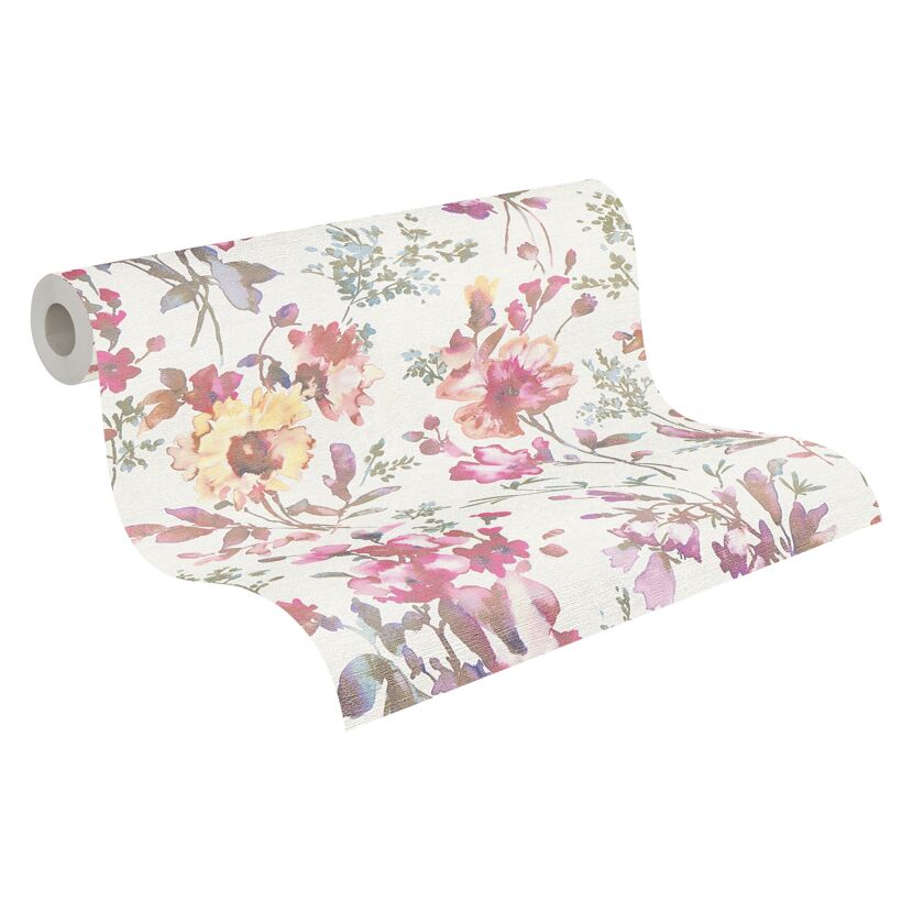 Vliestapete 'CosmoLiving by Cosmopolitan' Blüten weiß 10,05 x 0,53 m
