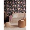 Vliestapete 'CosmoLiving by Cosmopolitan' Blüten schwarz 10,05 x 0,53 m
